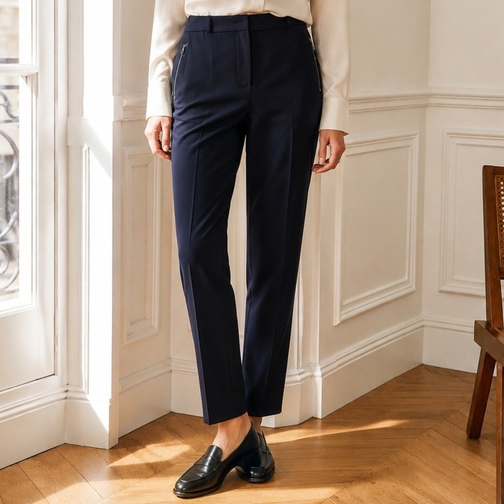 Sportmax MaxMara Navy Tapered Trouser Pants Size 6